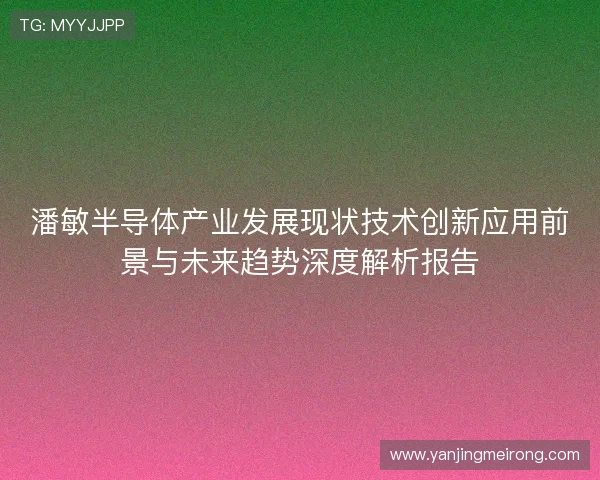 潘敏半导体产业发展现状技术创新应用前景与未来趋势深度解析报告 潘敏半导体产业发展现状技术创新应用前景与未来趋势深度解析报告